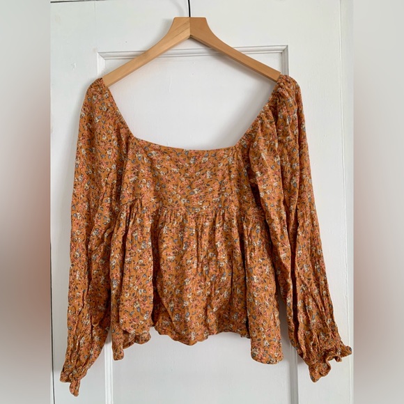 Carly Jean Los Angeles Tops - Carly Jean Los Angeles Emilie Blouse, Rust, Size S